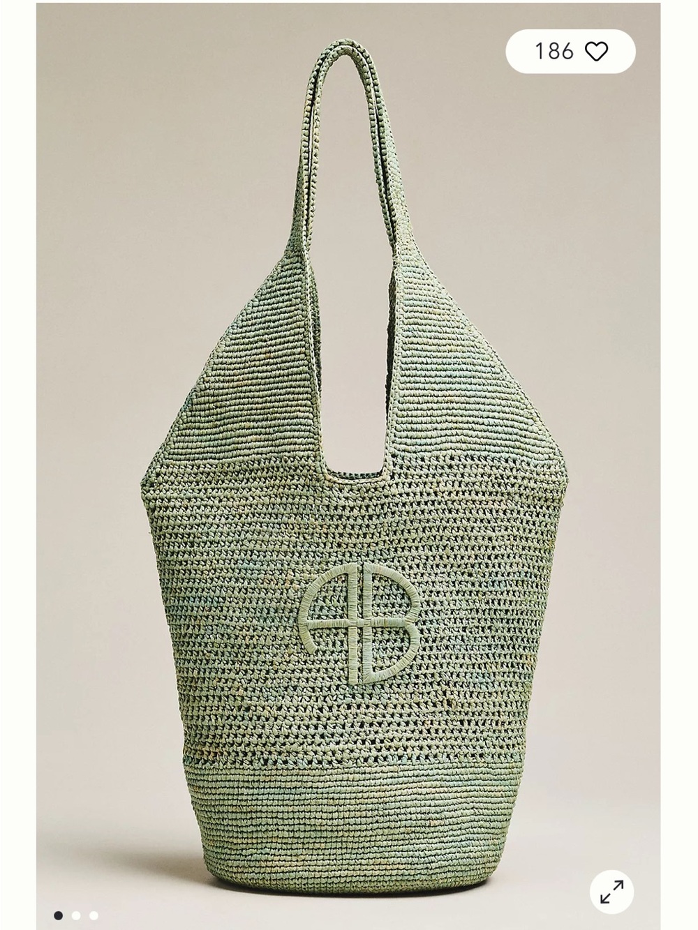 Anine Bing Leah Logo Hobo Bag